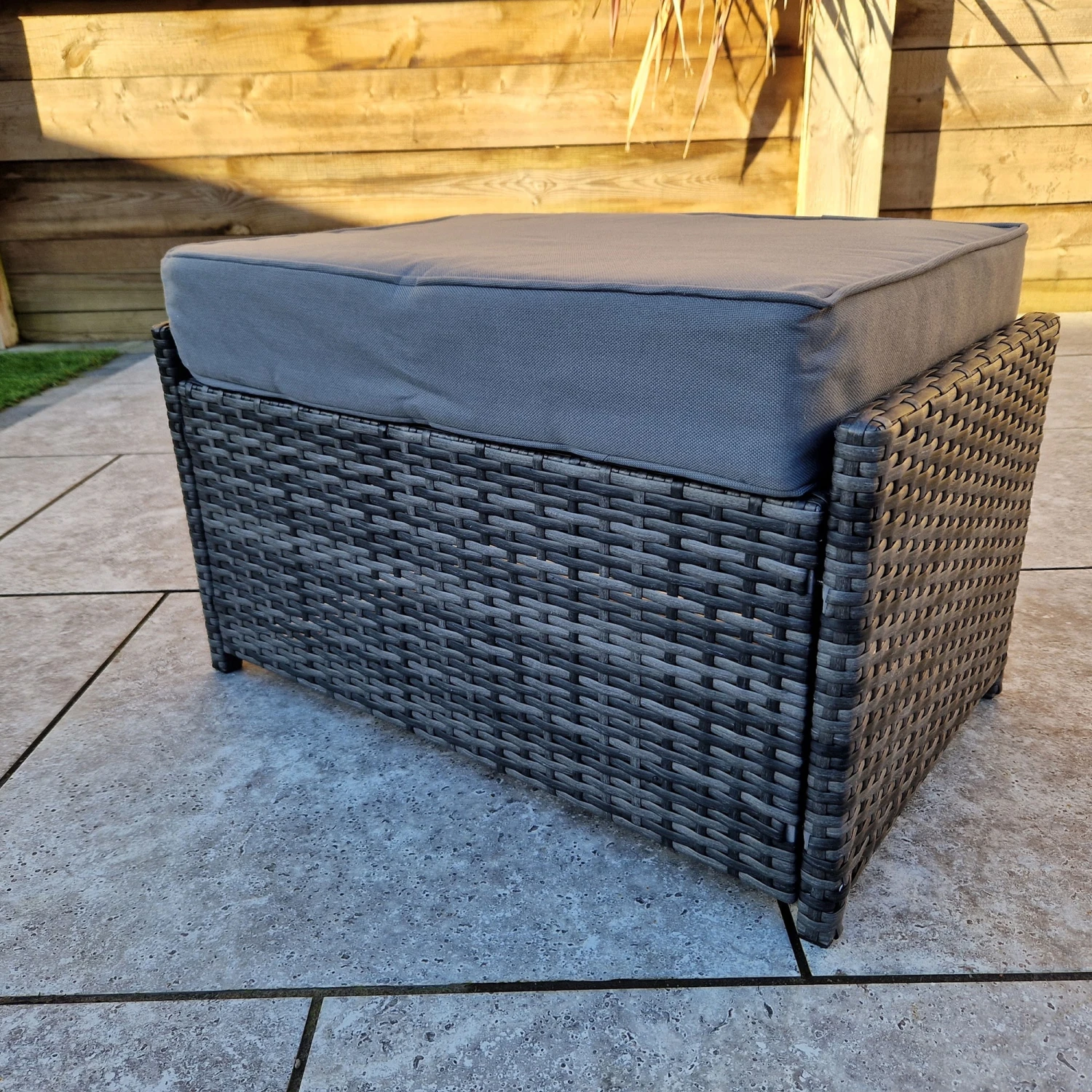 Ottoman Bench In 8mm Grey Flat Weave 2 Ottoman Bench In 8mm Grey Flat Weave - Image 2