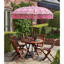 Pink & Gold Bali Sun Parasol