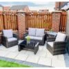 Rattan Dark Grey 4 Seater Dining Set