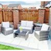 Rattan Light Grey 4 Seater Dining Set