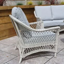 Rose White Rattan 5 Seater Sofa Set With Coffee Table -Garden Furniture Sales rose white rattan 5 seater sofa set with coffee table p78500 172929 zoom