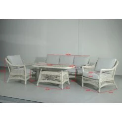 Rose White Rattan 5 Seater Sofa Set With Coffee Table -Garden Furniture Sales rose white rattan 5 seater sofa set with coffee table p78500 172935 zoom