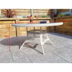 Rose White Rattan 6 Seater Round Dining Set With 6 Chairs -Garden Furniture Sales rose white rattan 6 seater round dining set with 6 chairs p78501 172924 zoom