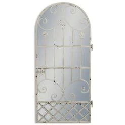 Rustic Chantilly Grey Tall Garden Gate Wall Mirror