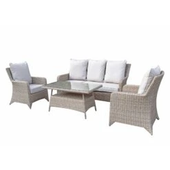 Sarah Grey Rattan 5 Seater Sofa Set With High Coffee Table -Garden Furniture Sales sarah grey rattan 5 seater sofa set with high coffee table p78511 135020 zoom