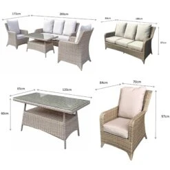 Sarah Grey Rattan 5 Seater Sofa Set With High Coffee Table -Garden Furniture Sales sarah grey rattan 5 seater sofa set with high coffee table p78511 135021 zoom