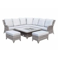 Sarah Grey Rattan Corner Sofa Dining Set With Ice Bucket Lift Table -Garden Furniture Sales sarah grey rattan corner sofa dining set with ice bucket lift table p78518 135085 zoom