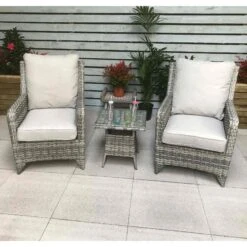 Sarah Grey Rattan High Back Lounge Set -Garden Furniture Sales sarah grey rattan high back lounge set p78505 134810 zoom