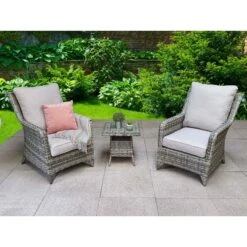 Sarah Grey Rattan High Back Lounge Set -Garden Furniture Sales sarah grey rattan high back lounge set p78505 134814 zoom