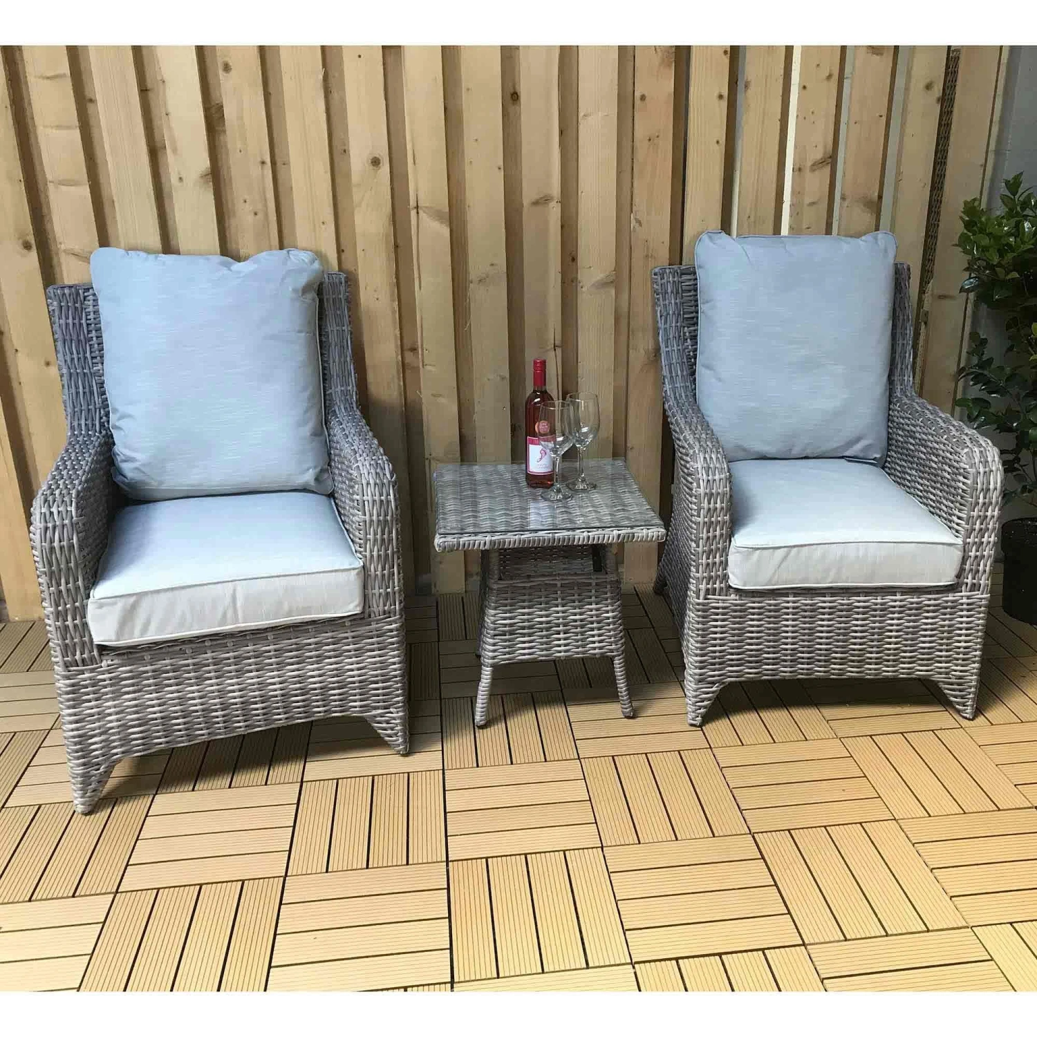 Sarah Grey Rattan Lounge Set 2 Sarah Grey Rattan Lounge Set - Image 2