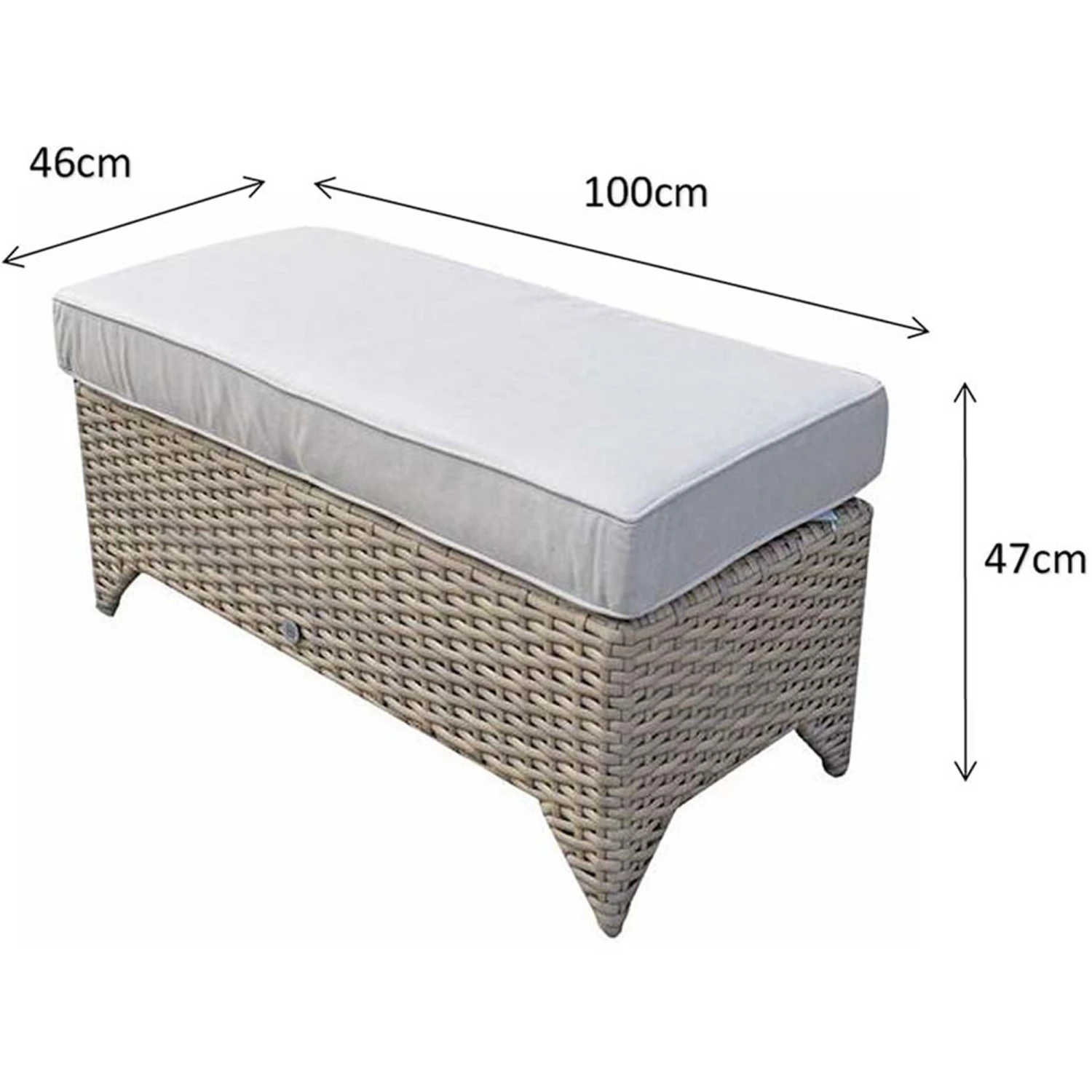 Sarah Grey Rattan Ottoman Bench 2 Sarah Grey Rattan Ottoman Bench - Image 2