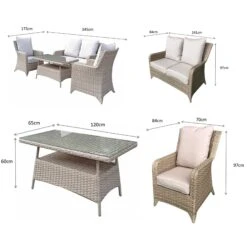 Sarah Natural Rattan 4 Seater Sofa Set With High Coffee Table -Garden Furniture Sales sarah natural rattan 4 seater sofa set with high coffee table p78513 135028 zoom