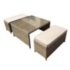 Sarah Natural Rattan Coffee Table With 2 Ottomans