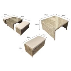 Sarah Natural Rattan Coffee Table With 2 Ottomans -Garden Furniture Sales sarah natural rattan coffee table with 2 ottomans p78450 135119 zoom