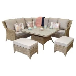 Sarah Natural Rattan Corner Sofa Dining Set -Garden Furniture Sales sarah natural rattan corner sofa dining set p78503 134777 zoom