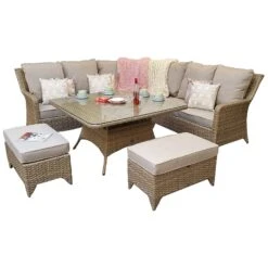 Sarah Natural Rattan Corner Sofa Dining Set -Garden Furniture Sales sarah natural rattan corner sofa dining set p78503 134778 zoom