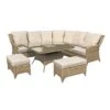 Sarah Natural Rattan Corner Sofa Dining Set With Ice Bucket Table