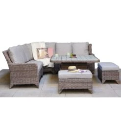 Sarah Rattan Corner Sofa Dining Set With Aluminium Top Lift Table -Garden Furniture Sales sarah rattan corner sofa dining set with aluminium top lift table p78507 134961 zoom