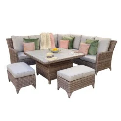 Sarah Rattan Corner Sofa Dining Set With Aluminium Top Lift Table -Garden Furniture Sales sarah rattan corner sofa dining set with aluminium top lift table p78507 134962 zoom