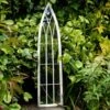 Small White Metal Arch Mirror