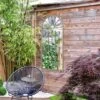 Somerley Large Gothic Arched Stone Coloured Garden Mirror