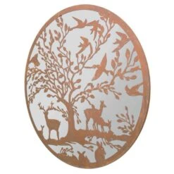 Stag Deer Tree Design Round Garden Mirror -Garden Furniture Sales stag deer tree design round garden mirror p75740 119010 zoom