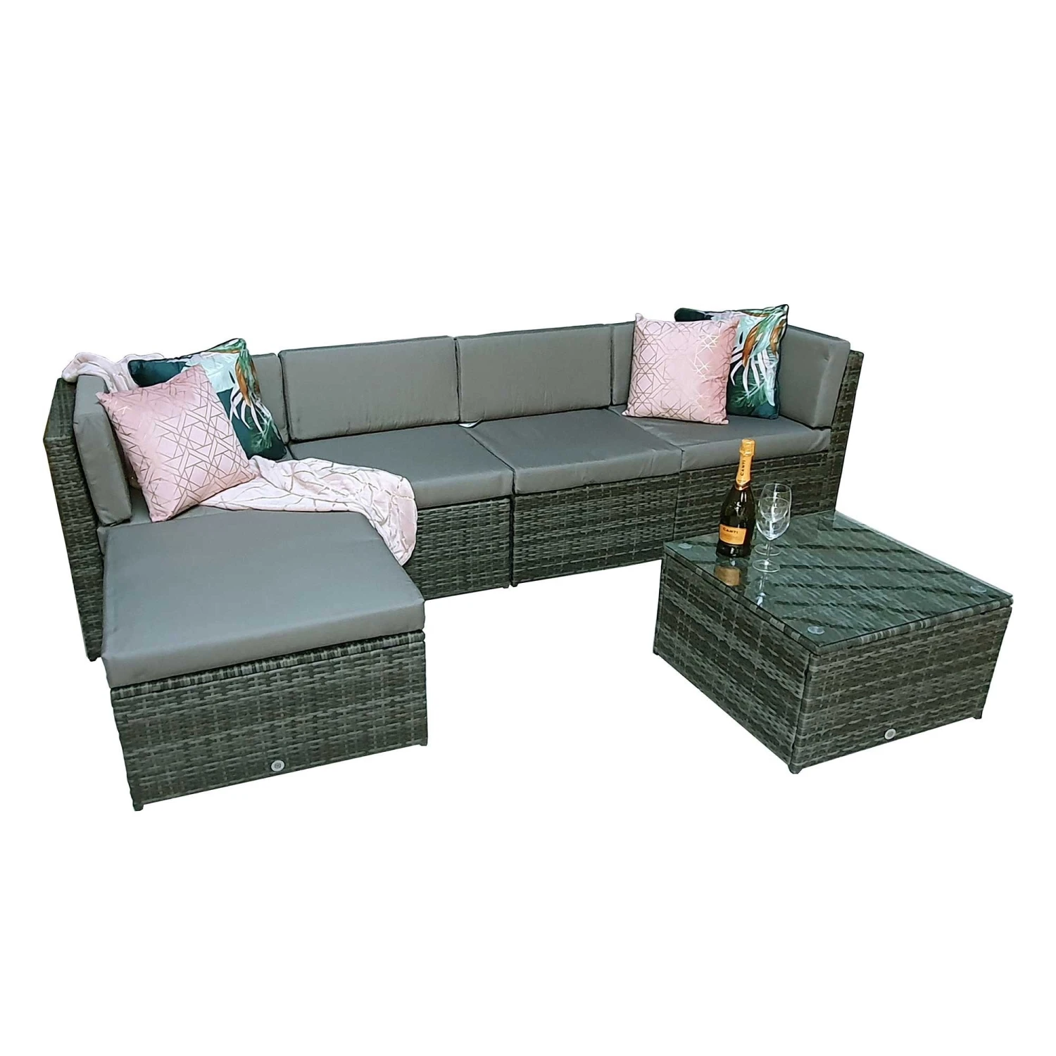 Stella Grey Rattan Modular Corner Sofa 6 Stella Grey Rattan Modular Corner Sofa - Image 6
