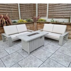 Venus Grey2 Seater Sofa Set With Table Featuring Fire Pit -Garden Furniture Sales venus grey 2 seater sofa set with table featuring fire pit p83643 173149 zoom