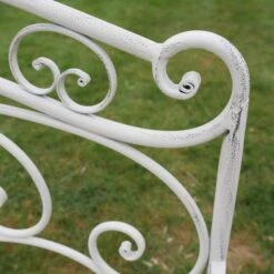White Antique Style Double Seater Garden Bench -Garden Furniture Sales white antique style double seater garden bench p76834 125789 zoom