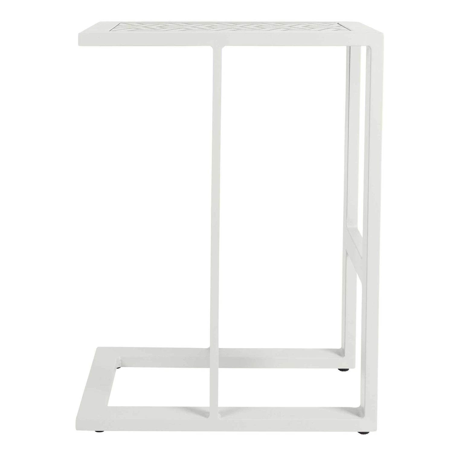 White Patterned Top Outdoor Sofa Table 3 White Patterned Top Outdoor Sofa Table - Image 3