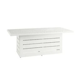 White Patterned Top Rectangular Outdoor Dining Table