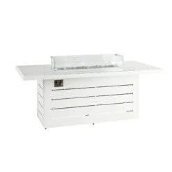 White Patterned Top Rectangular Outdoor Dining Table With Firepit -Garden Furniture Sales white patterned top rectangular outdoor dining table with firepit p76656 125059 zoom