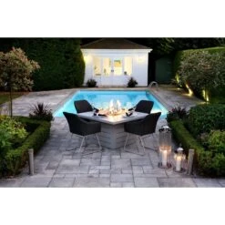 White Patterned Top Square Outdoor Dining Table With Firepit 14 White Patterned Top Square Outdoor Dining Table With Firepit -Garden Furniture Sales white patterned top square outdoor dining table with firepit p76692 124821 zoom
