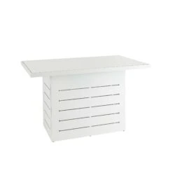 White Plain Top Outdoor Bar Table
