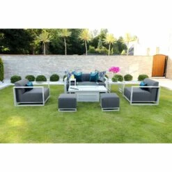 White Plain Top Outdoor Side Table -Garden Furniture Sales white plain top outdoor side table p76684 124569 zoom