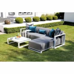 White Plain Top Outdoor Sofa Table -Garden Furniture Sales white plain top outdoor sofa table p76688 124627 zoom