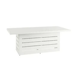 White Plain Top Rectangular Outdoor Dining Table