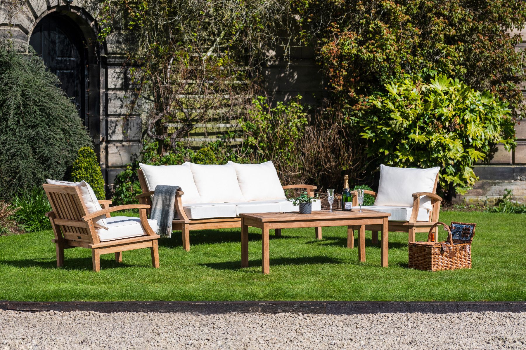 Garden Furniture Sales -Garden Furniture Sales burford teak garden large lounge set cream